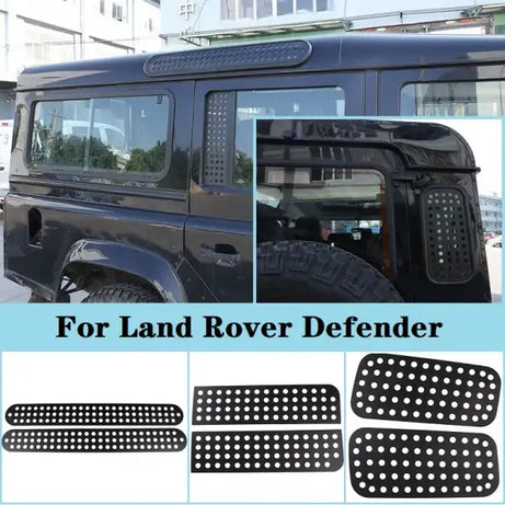 Alloy Black Car Rear Roof Door Side Window Glass Protection Panel For Land Rover Defender
